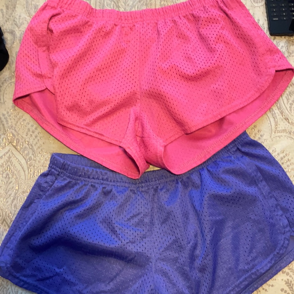 Pink and purple soffe shorts